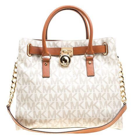 michael kors tas creme|michael kors leather tote.